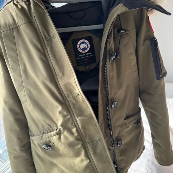 Canada Goose Olive Green Parka with Fur Trim